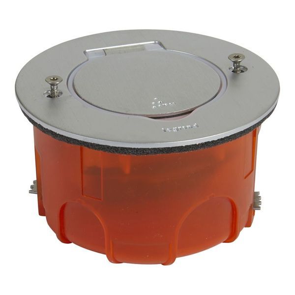 Kit Prise De Sol Ronde Inox Étanche Ip44 Avec Volet + Boite legrand 092114