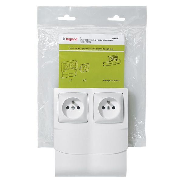 Cadre Asl 2P + Double Pc Pour Plinthe legrand 298923