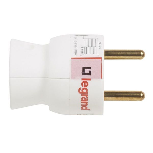 Fiche Plastique 2P+T 16A À Sortie Latérale Avec Étiquette Av legrand 050101