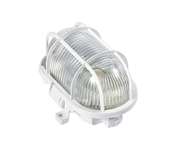 Eco - hublot ext. ip44 ik02, ovale, blanc, e27 60w max., lpe non incl. - 3632