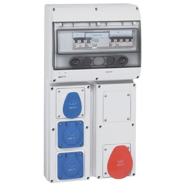 Coffret 4 Prises P17 Ip44 1 X 3P+N+T 380V~ À 415V~, 1 Disj legrand 058936