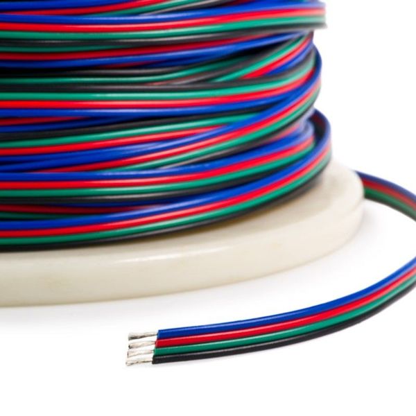 Cable pour ruban LED RGB 4 fils au mètre