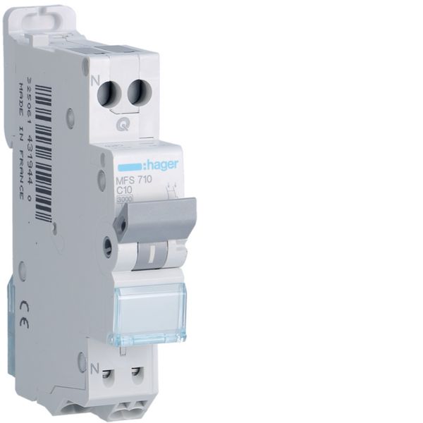 Disjoncteur Phase+ Neutre 10A 3kA Courbe C connexion automatique SanVis 1 Module MFS710