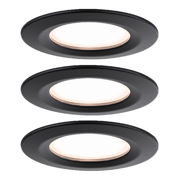 Kit ENC Nova Plus Coin grd rond fixe 3x6W 2700K 230V 51mm Noir dép/Alu