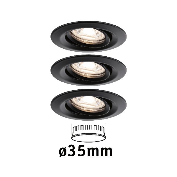 ENC Nova mini Coin rond orientable LED 3x4W 310lm Noir dép/Alu