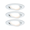 Kit enc Nova Coin rond orientable LED 3x6W 2700K 230V blanc dépoli/Alu