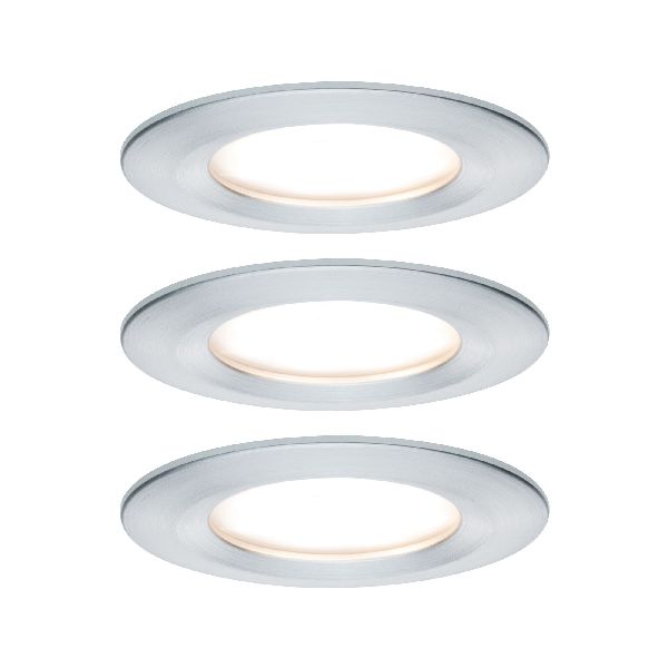 Kit ENC Nova Coin rond fixe LED 3x6W 2700K 230V Alu tourné/Alu