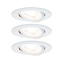 Kit ENC Nova rd orie LED 3stepdim 3x6,5W 230V GU10 51mm Blanc dépoli/Alu