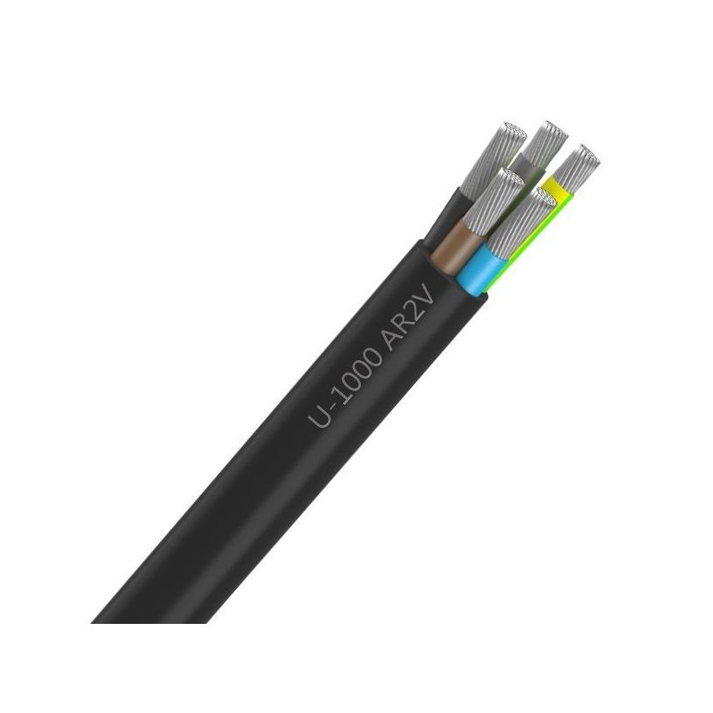Câble Électrique U-1000 AR2V 4X25 mm² Alu Rigide Noir - Prix au m