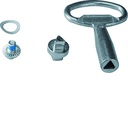 Serrure triangle mâle 7mm chromée + clé IP5-6 pour coffret vega D et univers FZ502