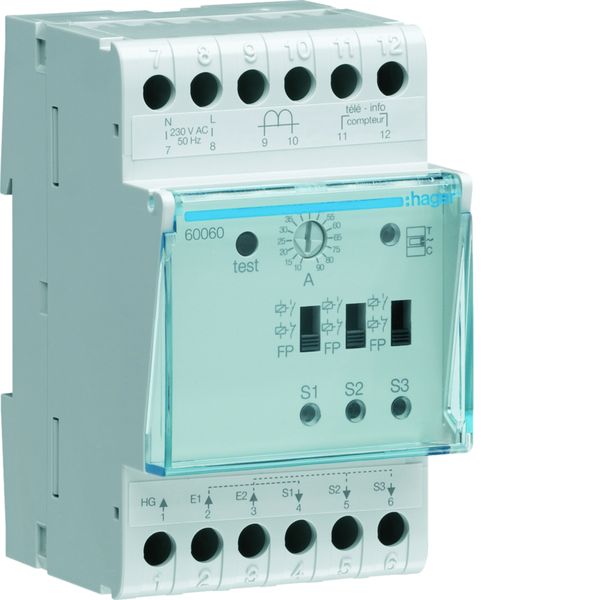Delesteur universel pour chauffage électrique 3 voies tournantes 3 entrées 230V 60060