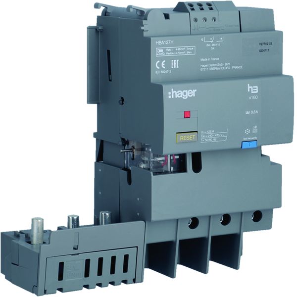 Bloc différentiel x160 3P In125A Idn et temporisation fixes HBA127H