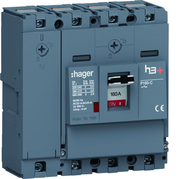 Interrupteur à déclenchement libre boitier moulé h3+ P160 4P In160A à cage HCS161AC