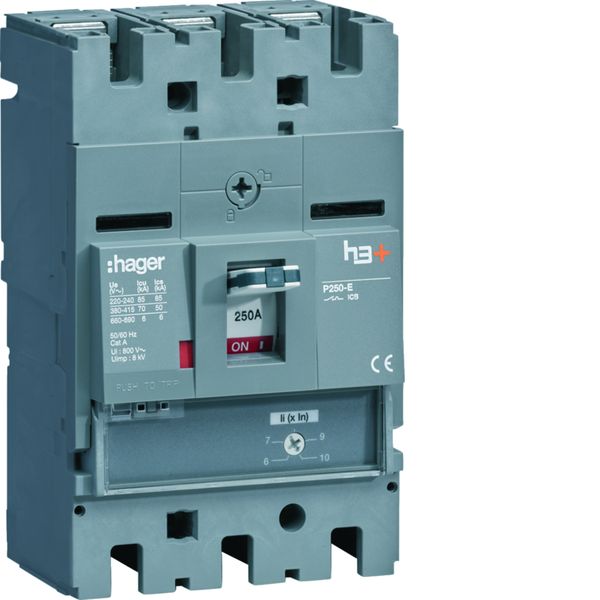 Disjoncteur Boitier Moulé h3+ P250 MAG (ICB) 3P3D In250A Icu70kA à plage HET250BR