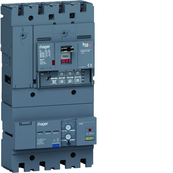 Disjoncteur Boitier Moulé + diff h3+ P250 LSI AB 4P4D In250A Icu25kA à plage HHT251JB
