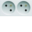 Prise de courant double speciale goulotte gallery 2P+T 16A pure carton de 50 WXF422B50
