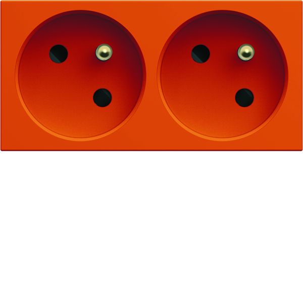 Prise de courant double speciale goulotte gallery 2P+T 16A orange WXF422E