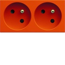 Prise de courant double speciale goulotte gallery 2P+T 16A orange WXF422E