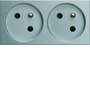 Prise de courant double speciale goulotte gallery 2P+T 16A titane WXF422T