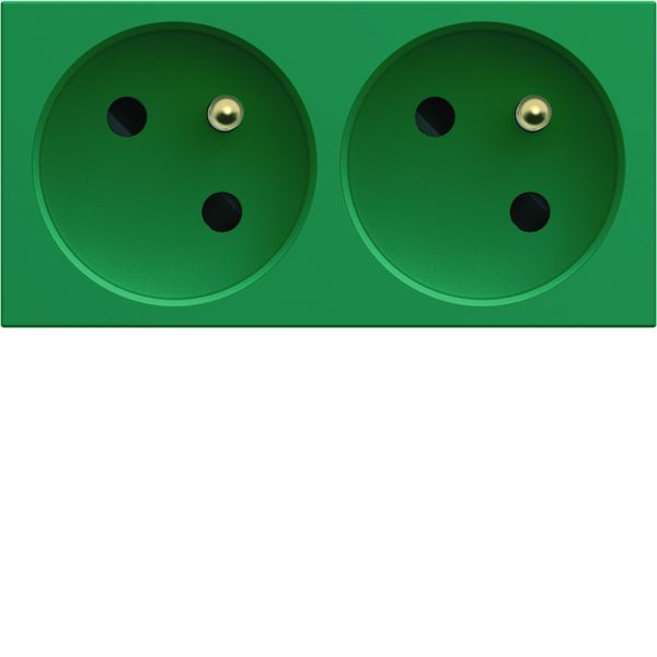 Prise de courant double speciale goulotte gallery 2P+T 16A vert WXF422V