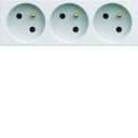 gallery méca. prise électrique triple 2P+T 16A spéciale goulotte, finition pure WXF423B