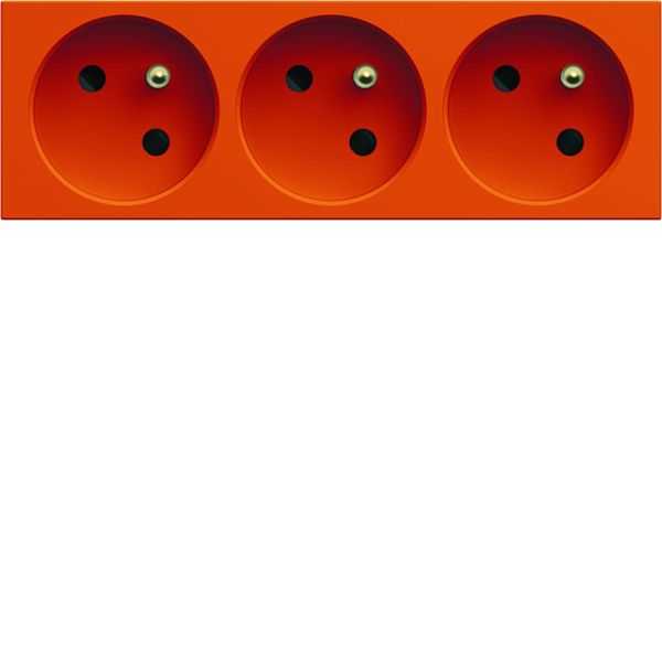 Prise de courant triple speciale goulotte gallery 2P+T 16A orange WXF423E