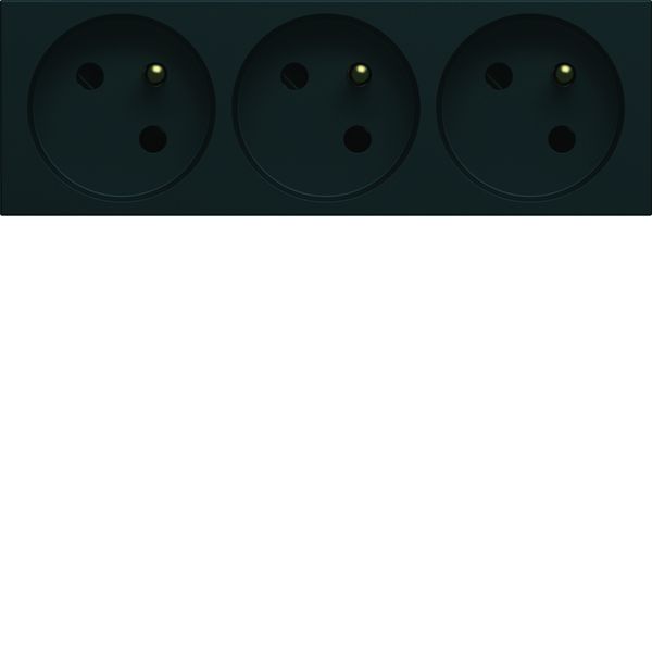 Prise de courant triple speciale goulotte gallery 2P+T 16A night WXF423N