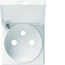 Enjoliveur Gallery prise de courant à puits 2P+T avec couvercle, finition Pure WXD101B