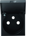 Enjoliveur Gallery prise de courant à puits 2P+T avec couvercle, finition Night WXD101N