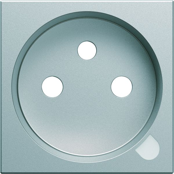 Enjoliveur Gallery prise de courant à puits 2P+T à voyant, finition Titane WXD103T