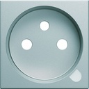 Enjoliveur Gallery prise de courant à puits 2P+T à voyant, finition Titane WXD103T