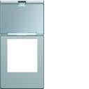 Enjoliveur Gallery prise RJ45 avec porte étiquette 1 module, finition Titane WXD205T