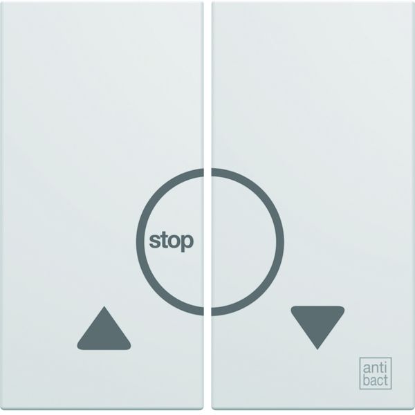 Enjoliveur Gallery volet roulant bouton poussoir 2 modules, finition Antibact WXD301H