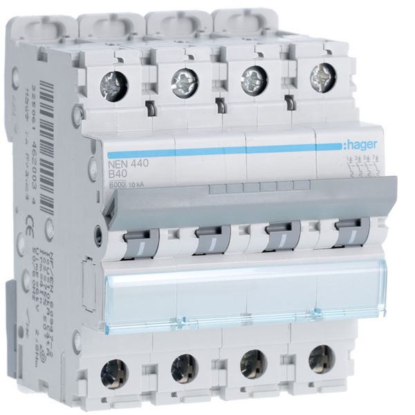 Disjoncteur 40A 4P 6-10kA Courbe B 4modules NEN440