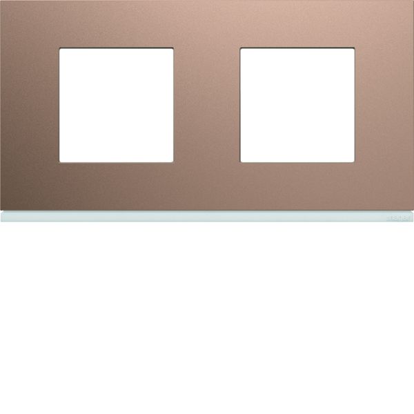 Plaque de finition Gallery 2 postes Rosé horizontale entraxe 71 mm WXP0512