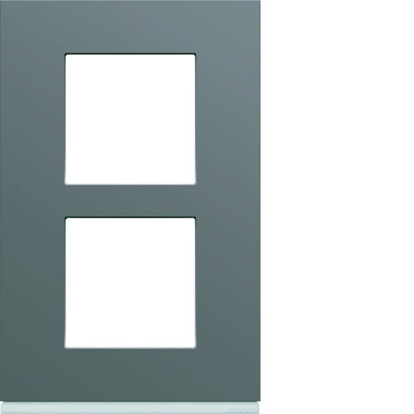 Plaque de finition Gallery 2 postes Taupe verticale entraxe 57 mm WXP0922