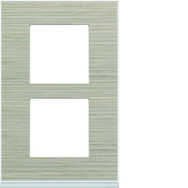 Plaque de finition Gallery 2 postes Latté verticale entraxe 57 mm WXP2522