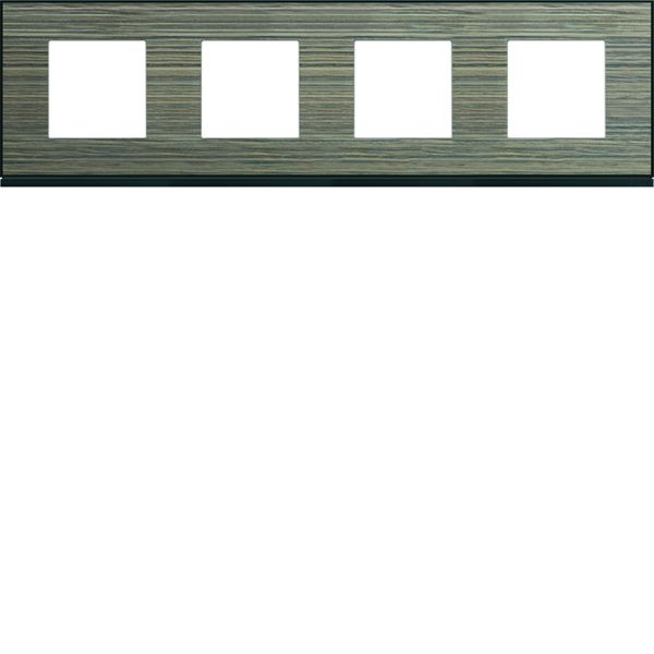 Plaque de finition Gallery 4 postes horizontale Pecan entraxe 71 mm WXP2414