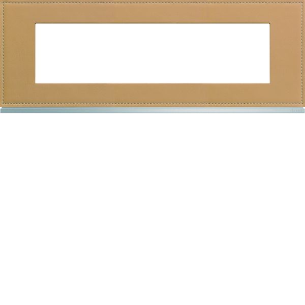 Plaque de finition Gallery 8 modules Cord leather entraxe 71 mm WXP5108