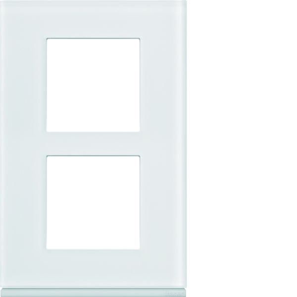 Plaque de finition Gallery 2 postes Moon glass verticale entraxe 57 mm WXP4022