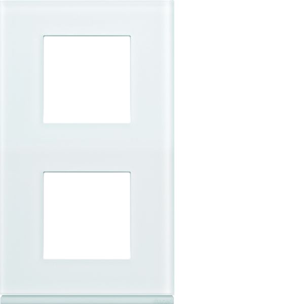 Plaque de finition Gallery 2 postes Moon glass verticale entraxe 71 mm WXP4042