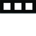 Plaque de finition Gallery 3 postes horizontale Midnight glass entraxe 71 mm WXP4113