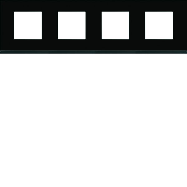 Plaque de finition Gallery 4 postes horizontale Midnight glass entraxe 71 mm WXP4114