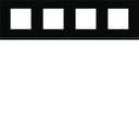 Plaque de finition Gallery 4 postes horizontale Midnight glass entraxe 71 mm WXP4114