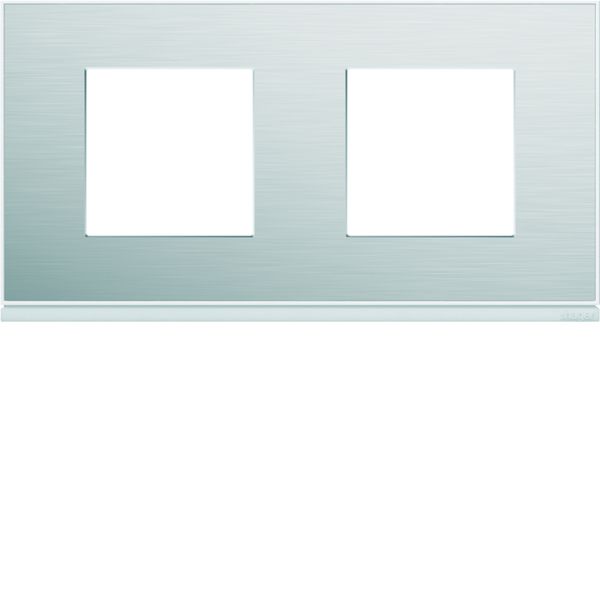 Plaque de finition Gallery 2 postes Aluminium horizontale entraxe 71 mm WXP2012