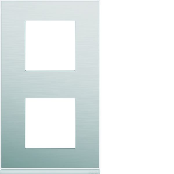 Plaque de finition Gallery 2 postes Aluminium verticale entraxe 71 mm WXP2042