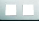 Plaque de finition Gallery 2 postes Natural alu horizontale entraxe 71 mm WXP4312