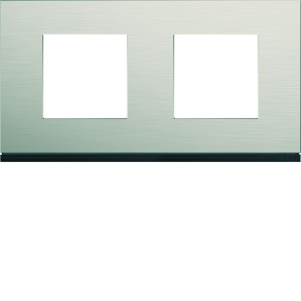 Plaque de finition Gallery 2 postes Antique alu horizontale entraxe 71 mm WXP4512