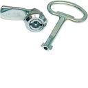 Serrure à double barre 3mm chromée avec 1 clé pour coffret et armoire Quadro4-5 FZ449