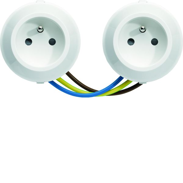 ateha prise de courant double horizontale 2P+T précablée associable WJA122B